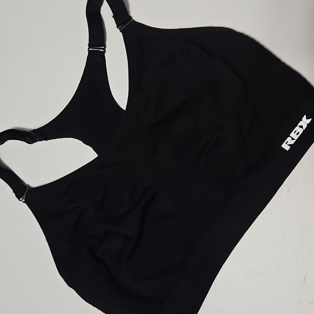 RBX Black Support Sports Bra With Adjustable Straps Size M